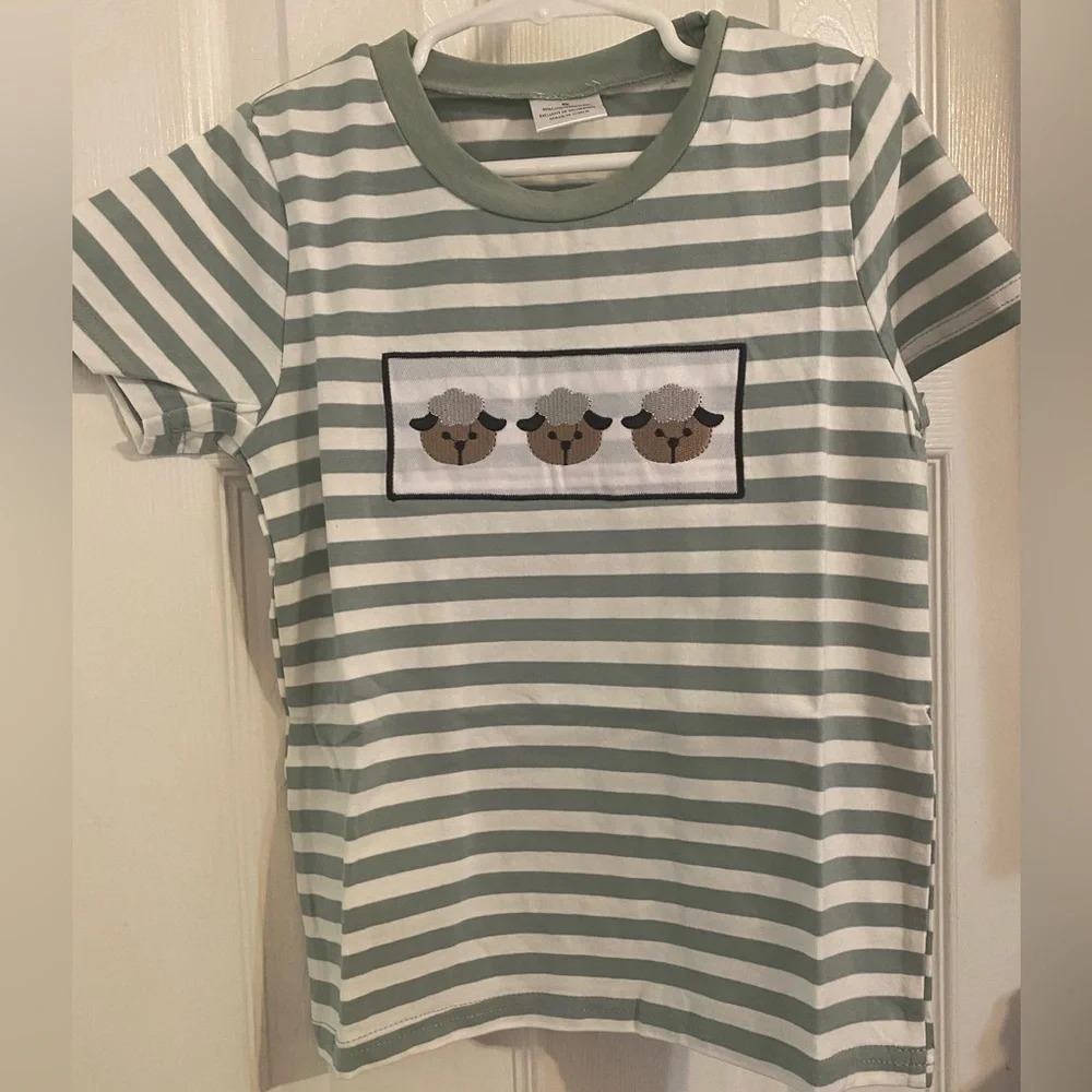 New Boutique Embroidered Sheep Shirt